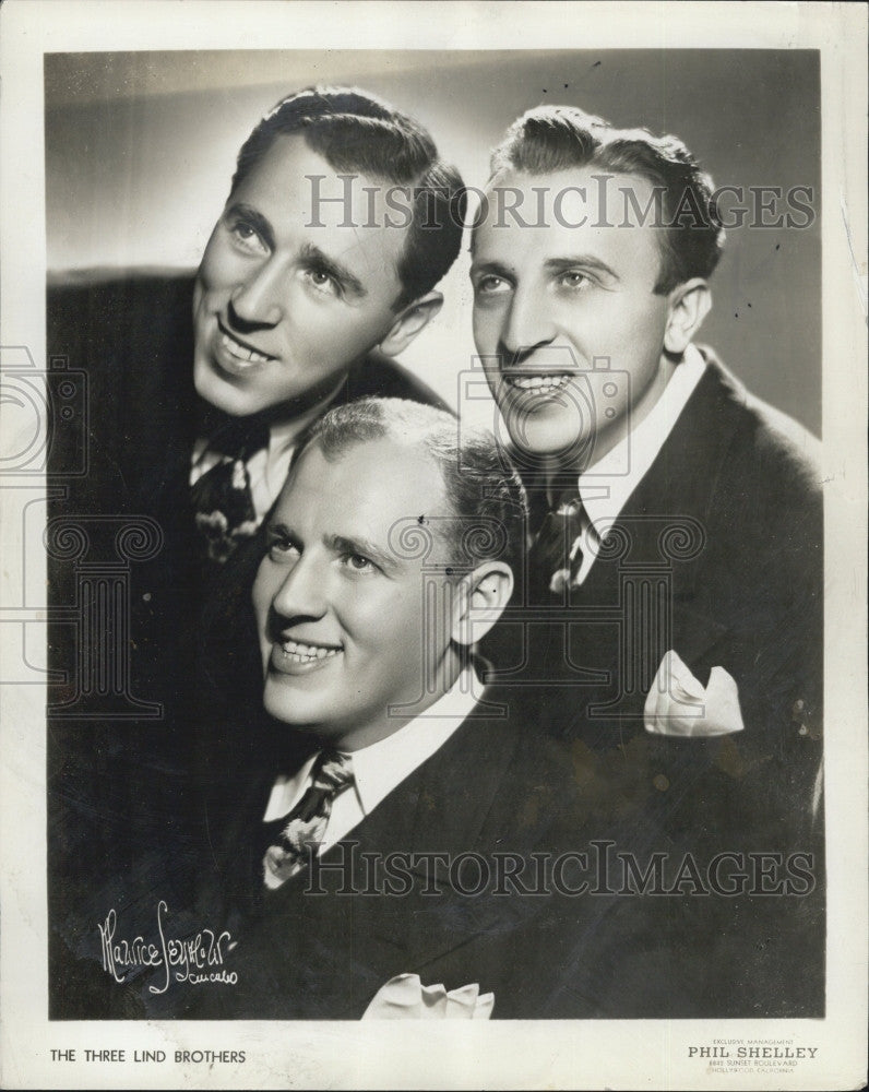 Press Photo The Three Lind Brothers Musician Group Murray Phil Dale - Historic Images