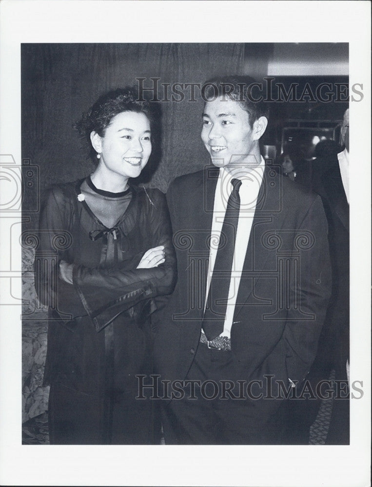 1993 Press Photo Children of Conductor Seiji Ozawa, Seira and Yukiyoshi - Historic Images