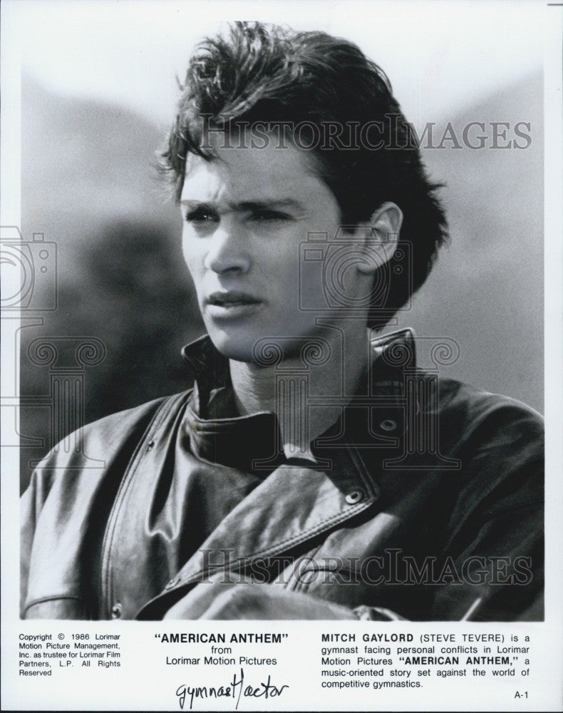 1986 Press Photo Steve Tevere in &quot;American Anthem&quot; - Historic Images