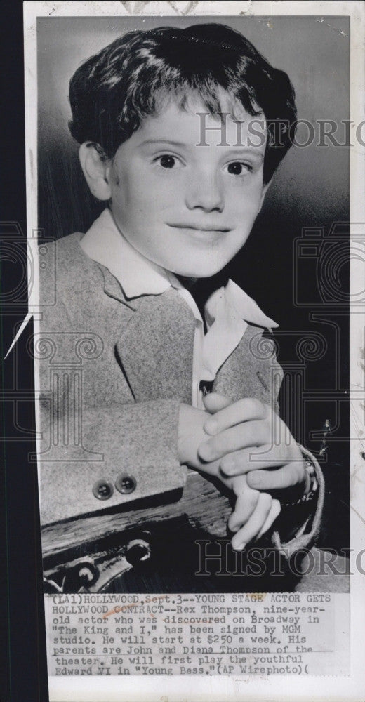 Press Photo Rex Thompson &quot;The King And I&quot; Film Television Actor - Historic Images