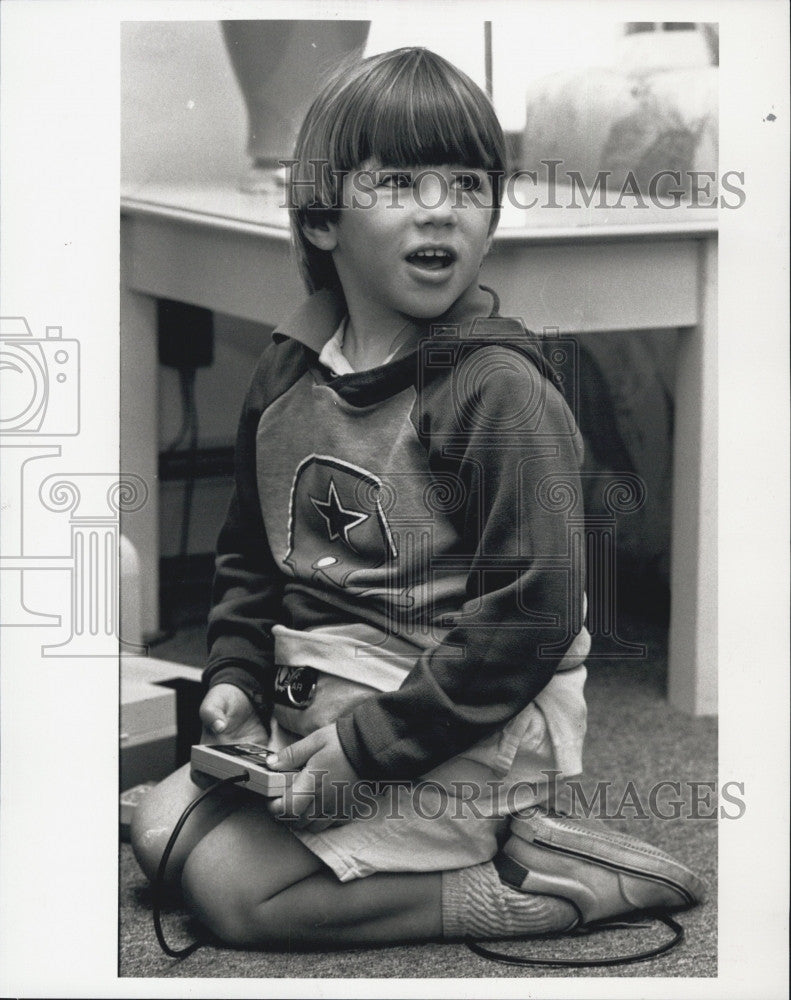 1992 Press Photo Tyler Casucci who got a cochlear implant - Historic Images