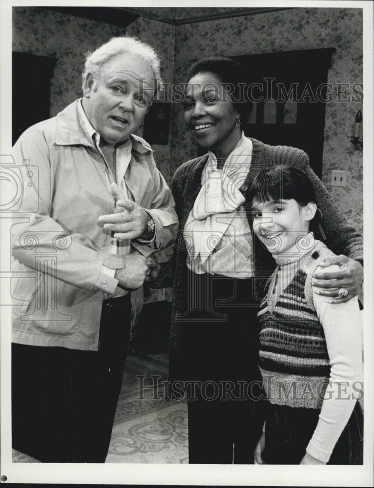 1980 Press Photo Carroll O&#39;Connor,B Meek,D Brisboius&quot;Archie Bunker&#39;s Place&quot; - Historic Images