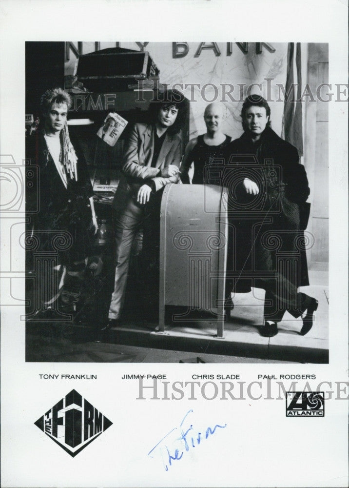 Press Photo Band, The Firm, T Franklin,J Page,C Slade,P Rodgers - Historic Images