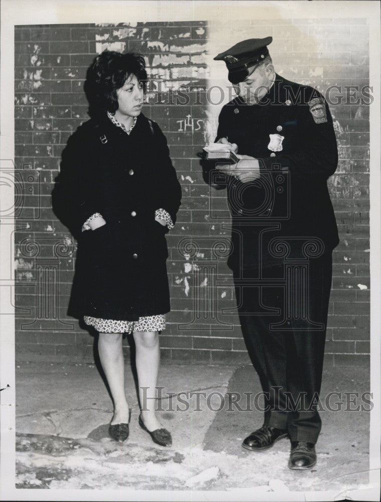 1962 Press Photo Paulette Ardanelo, 17-years-old, Patrolman Angelo Melvani - Historic Images