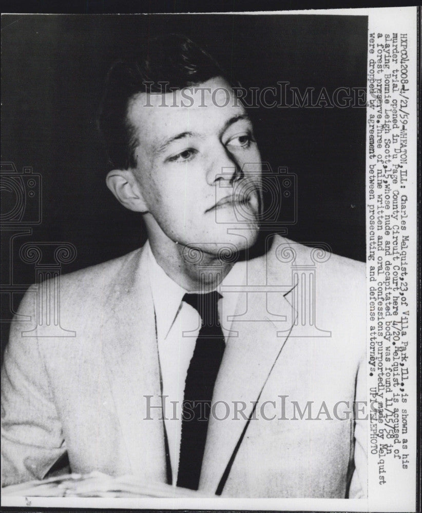 1959 Press Photo Charles Melquist, 23, of Villa Park, Illinois - Historic Images