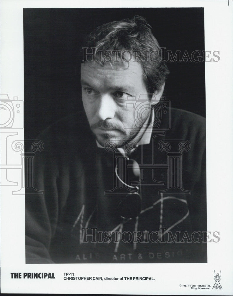 1987 Press Photo Director Christopher Cain of &quot;The Principal&quot; Film - Historic Images