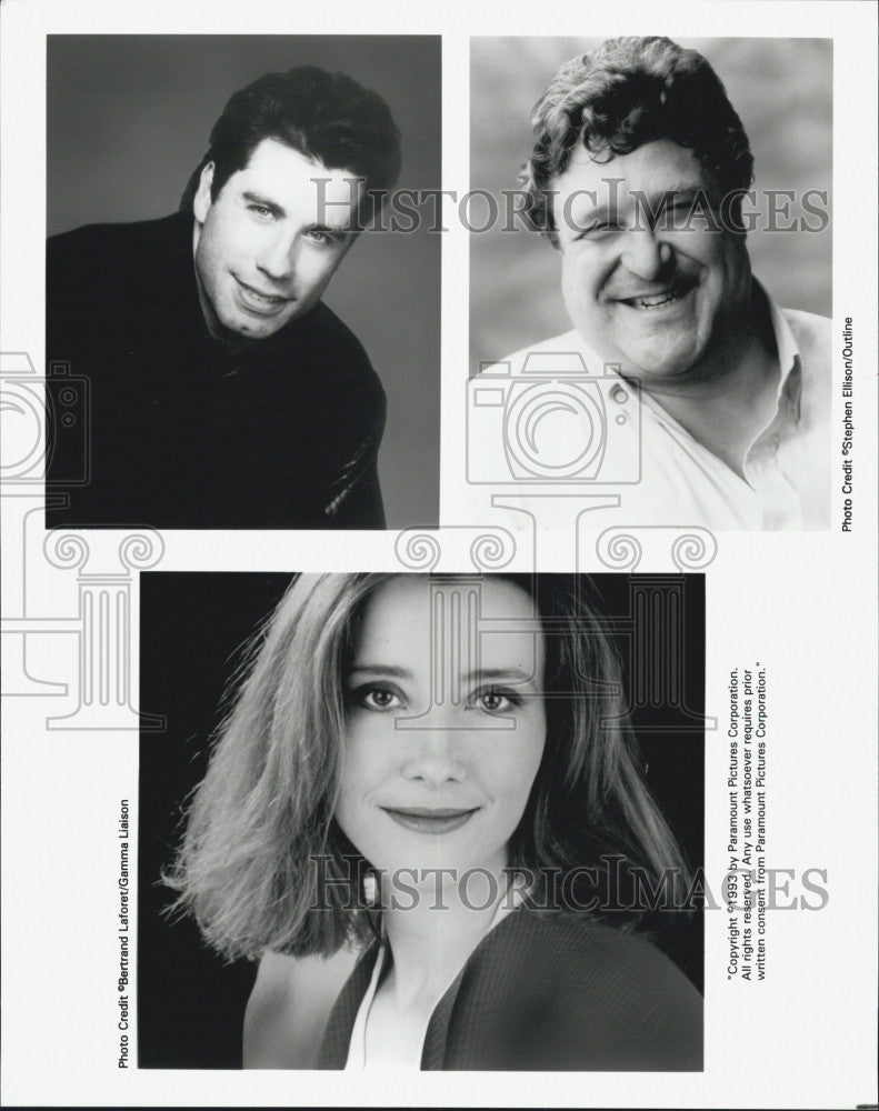 1993 Press Photo Actors John Travolta,John Goodman &amp; Emma Thgompson - Historic Images