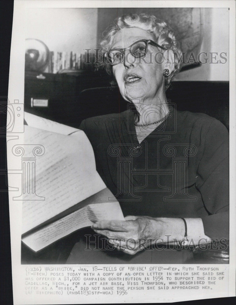 1956 Press Photo  Republican Ruth Thompson of Mich. - Historic Images