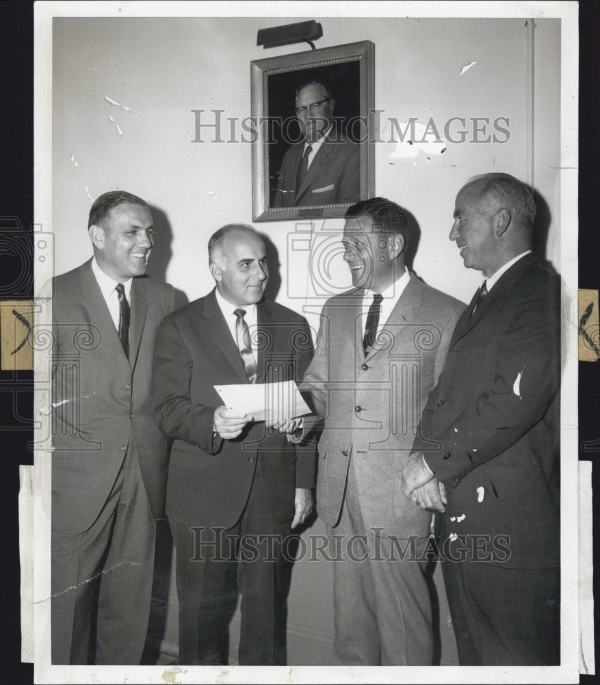 1965 Press Photo Mass. trade Schools, JB Grouse,AB Savel,M Burstein &amp; AS Lewis - Historic Images