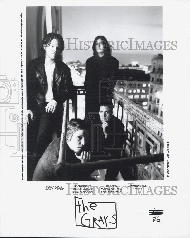 1994 Press Photo Rock Band The Grays, Buddy Judge, Jason Falkner, Jon Brion - Historic Images