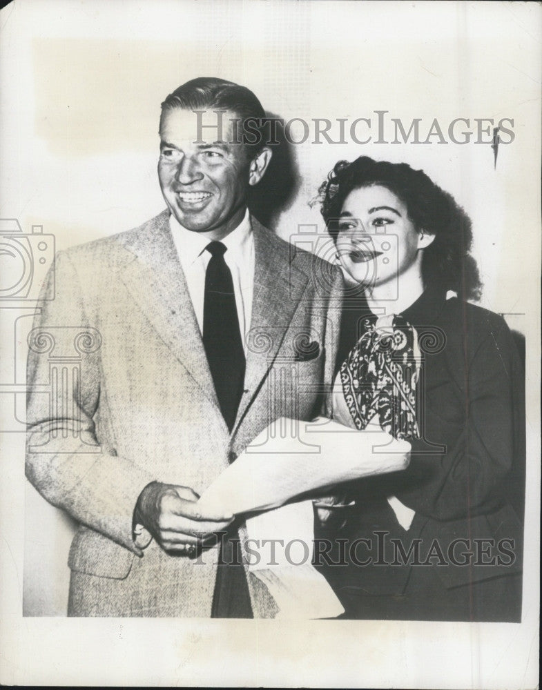 1950 Press Photo Actor Bruce Cabot Francesca De Scaffa Wife Divorce - Historic Images