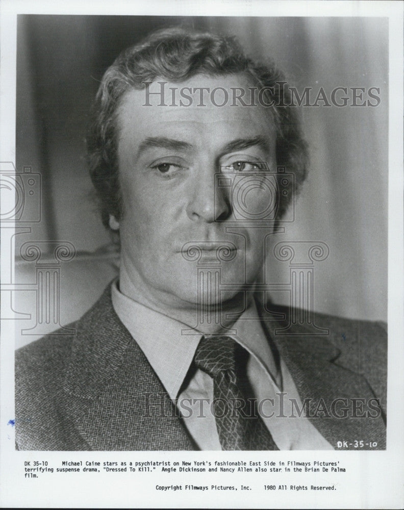 1980 Press Photo Michael Caine Film Television Actor &quot;Dressed To Kill&quot; - Historic Images