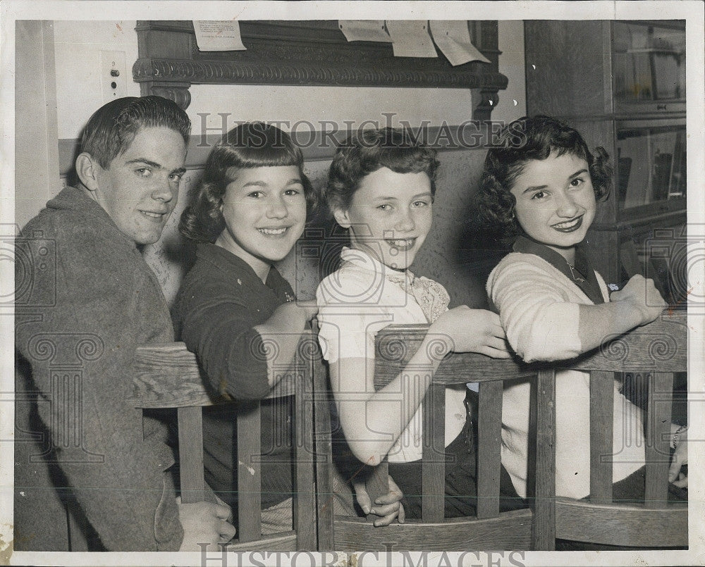 1957 Press Photo Weston Jr High School, Paul newton,J Baker,B DeWolfe &amp; E Parsero - Historic Images