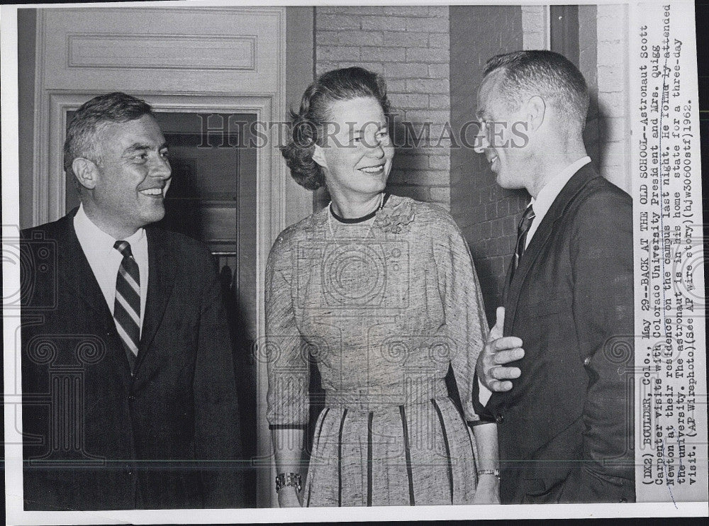 1962 Press Photo Astronaut Scott Carpenter Visits Colorado University - Historic Images