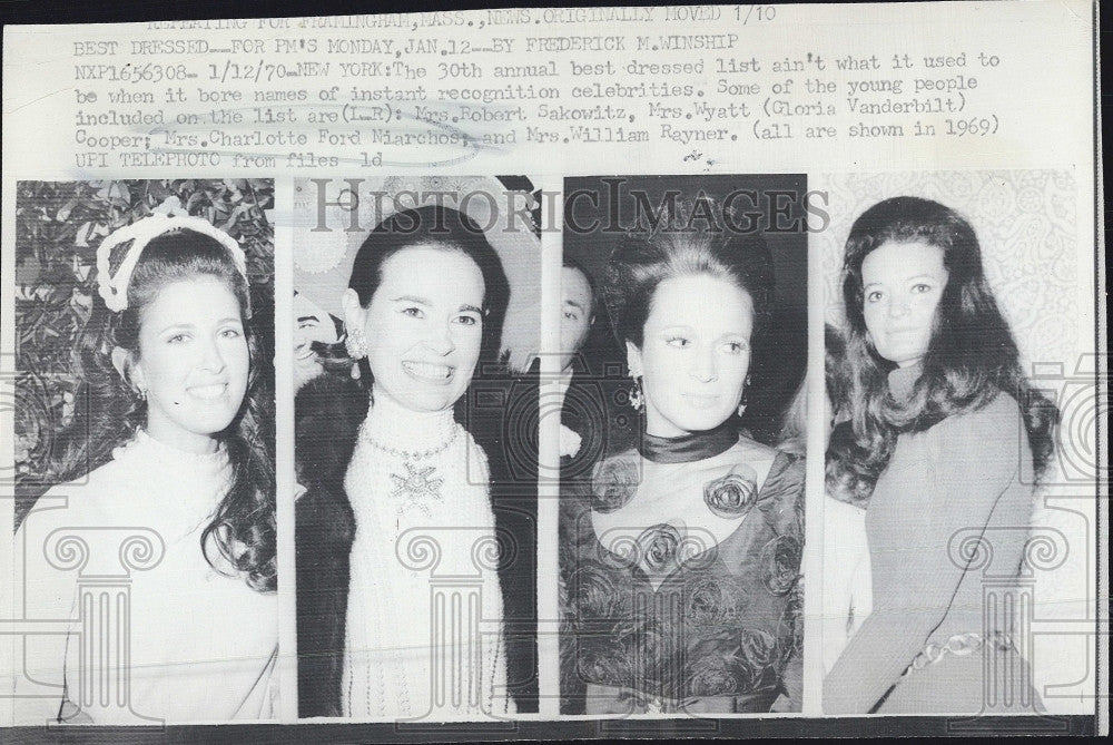 1970 Press Photo Charlotte Ford Wyatt Cooper William Rayner Academy Awards - Historic Images