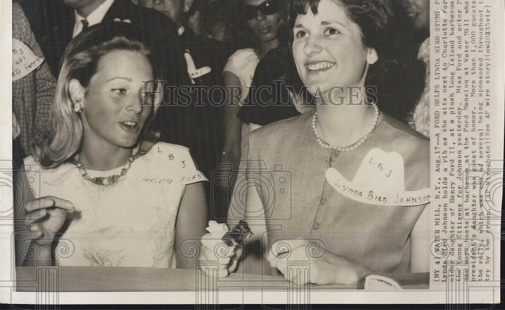 1964 Press Photo Lynda Bird Johnson First Lady Henry Ford Daughter - Historic Images