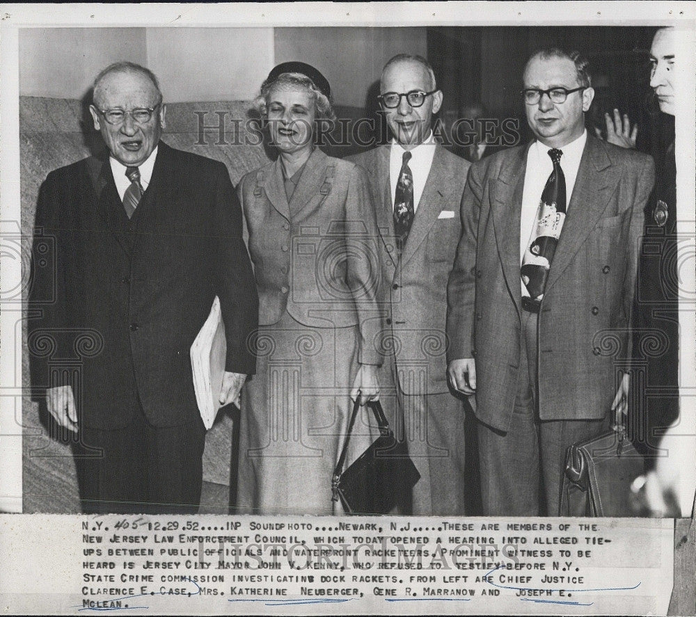 1953 Press Photo Katherine Neuberger Gene R Marranow Joseph McLean New Jersey - Historic Images