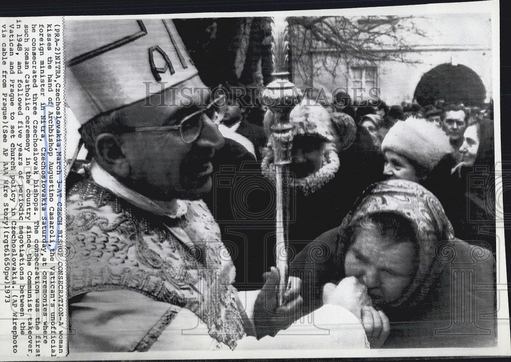 1973 Press Photo Archbishop Augstino Casaroli in Czech - Historic Images