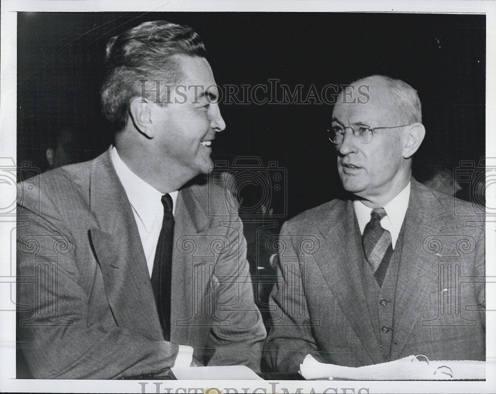 1952 Press Photo Joseph E Casey &amp; EL Cochrane at Senate Invest. - Historic Images