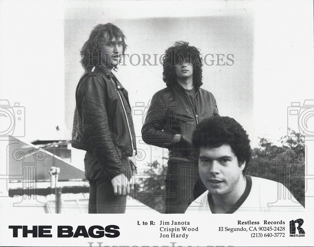 Press Photo Music group, The Bags on Restless Records - Historic Images