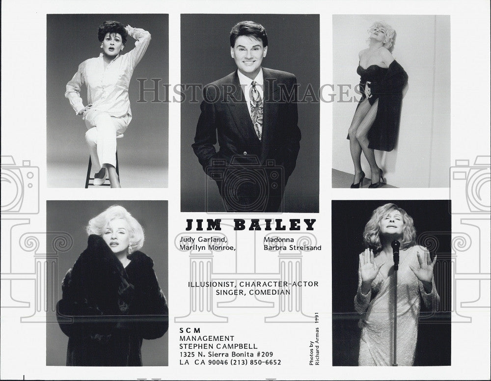 Press Photo  Impersonator, illusionist Jim Bailey - Historic Images