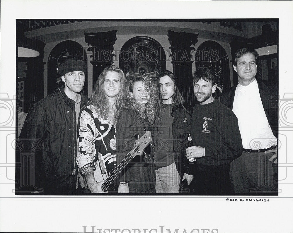 Press Photo Musicians,G Cherone,P Badger,K Mills,N Bettencourt,P Geary,A Levitt - Historic Images