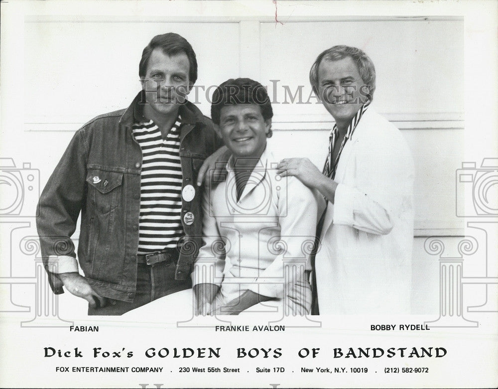 Press Photo Dick Fox&#39;s Golden Boys of Bandstand.Fabian,F Avalon,B Rydell - Historic Images