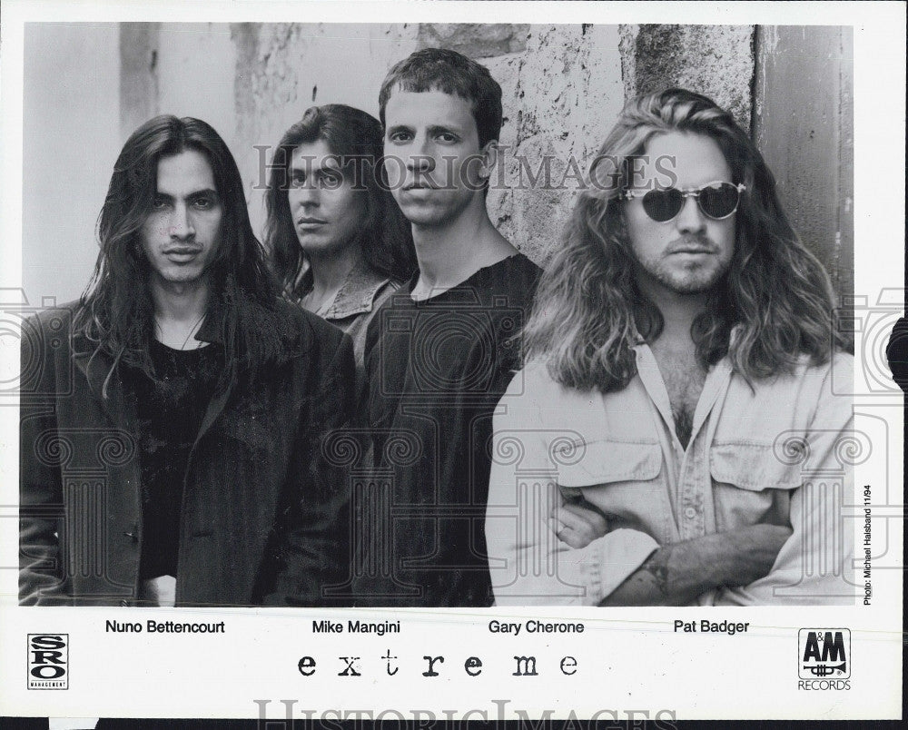 1994 Press Photo American Rock Band &quot;Extreme&quot; Nuno Bettencourt, Mike Mangini - Historic Images