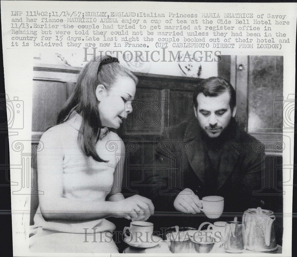 1967 Press Photo Princes Maria Beatrice of Italy &amp; Maurizio Arena - Historic Images