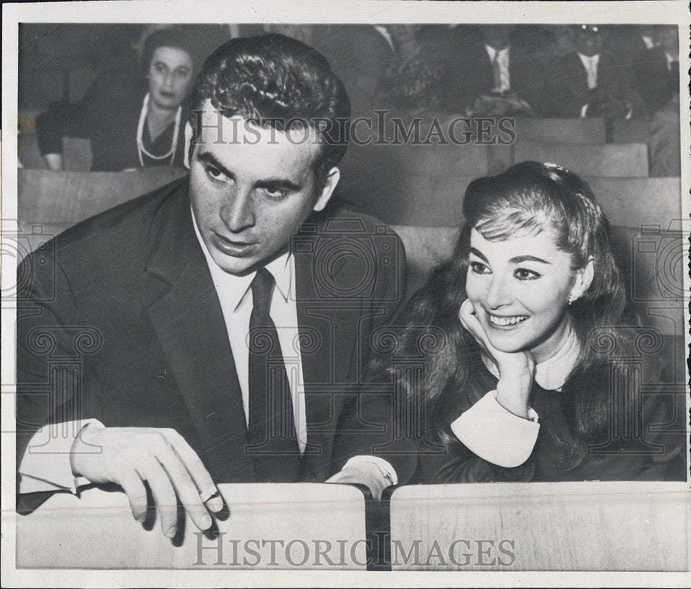 1960 Press Photo Italian actor singer Maurizio Arena &amp; Pier Angeli - Historic Images