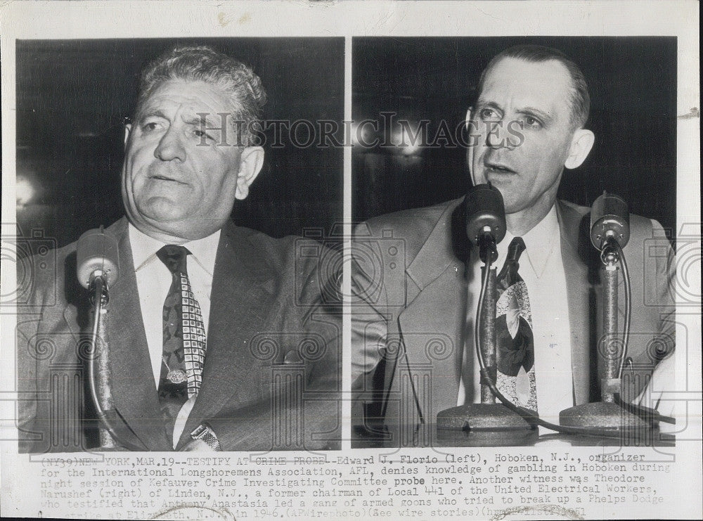 1951 Press Photo Edward J. Florio, Theodore Narushef - Historic Images