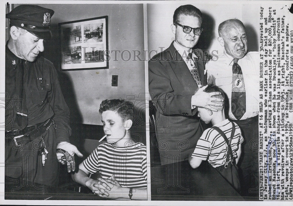 1958 Press Photo Robert Edward Naschak, at 16, Nachak&#39;s father - Historic Images