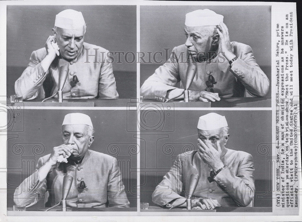 1961 Press Photo Jawaharlal Nehru Prime Minister Of India - Historic Images