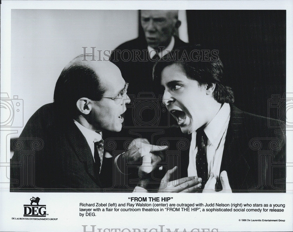 1986 Press Photo R Zobel,R Walston, &amp; Judd Nelson &quot;From the Hip&quot; - Historic Images