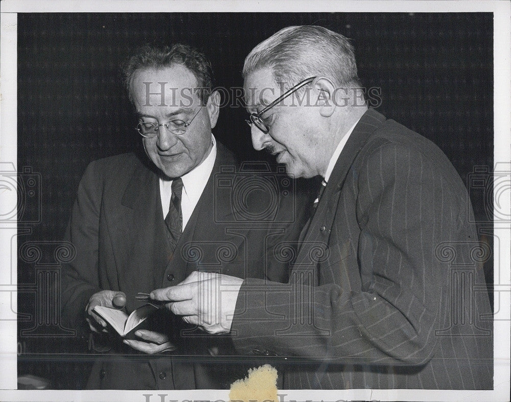 1952 Press Photo U. S. Ambassador Benjamin Cohen, French Delegate Jules Moch - Historic Images