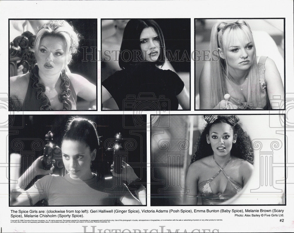 1998 Press Photo The Spice Girls: G. Halliwll, V. Adams, E. Bunton, M. Brown - Historic Images