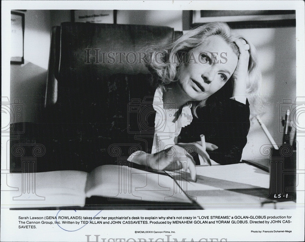 1983 Press Photo Gena Rowlands Stars In Love Streams - Historic Images