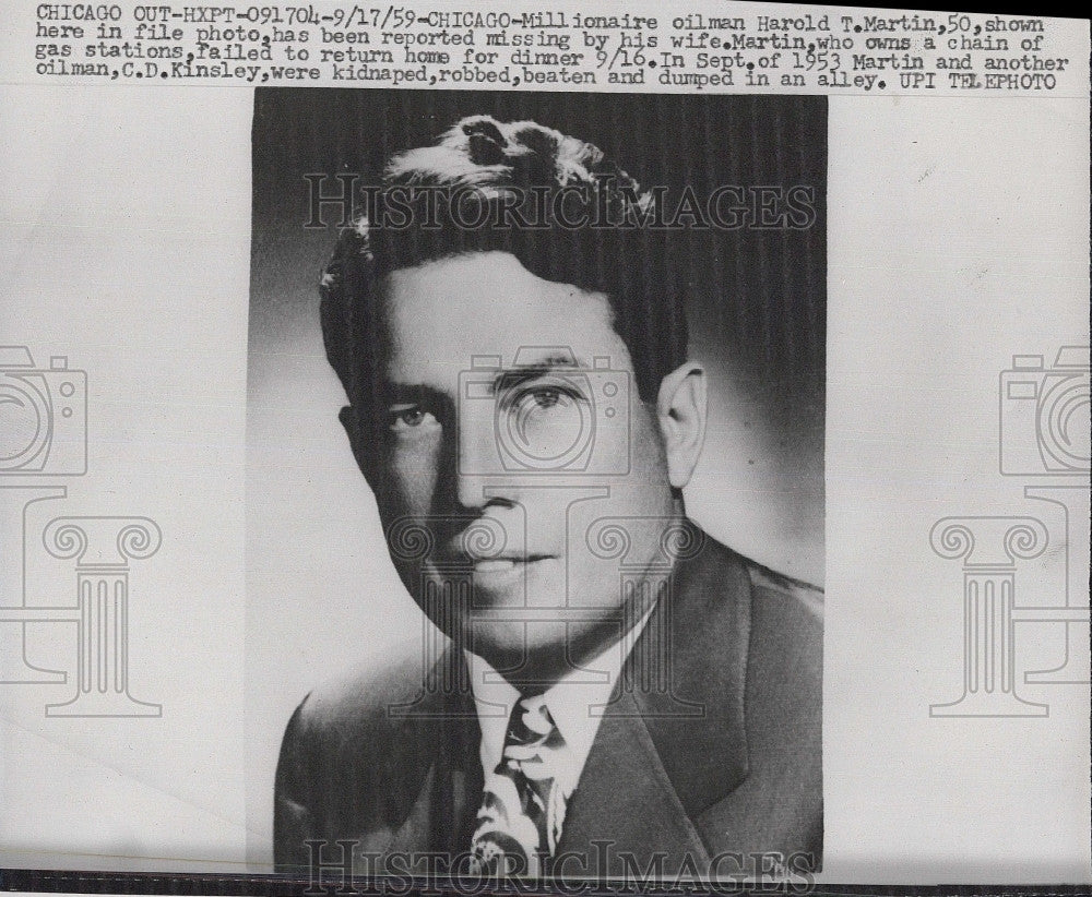 1959 Press Photo Millionaire oilman Harold T Martin - Historic Images