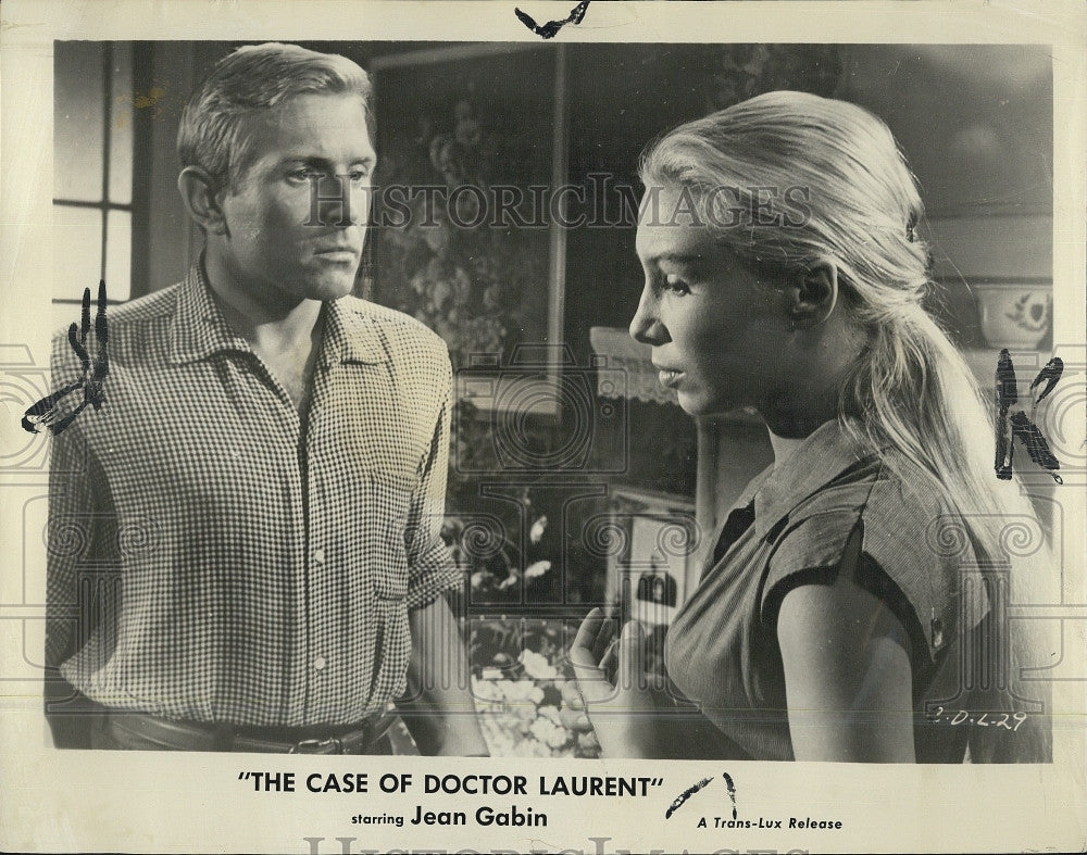 1958 Press Photo Sylvia Monfort &amp; Michel Barbey in &quot;The Case of Dr Laurent&quot; - Historic Images