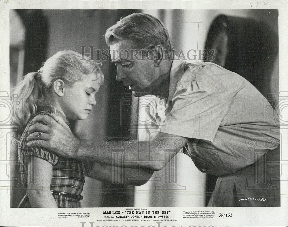 1959 Press Photo Barbara Beard &amp; Alan Ladd &quot;The Man in the Net&quot; - Historic Images