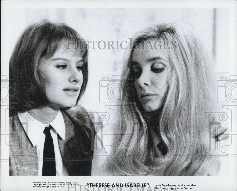 1969 Press Photo &quot;Therese And Isabelle&quot; Essy Persson Anna Gael Actor - Historic Images