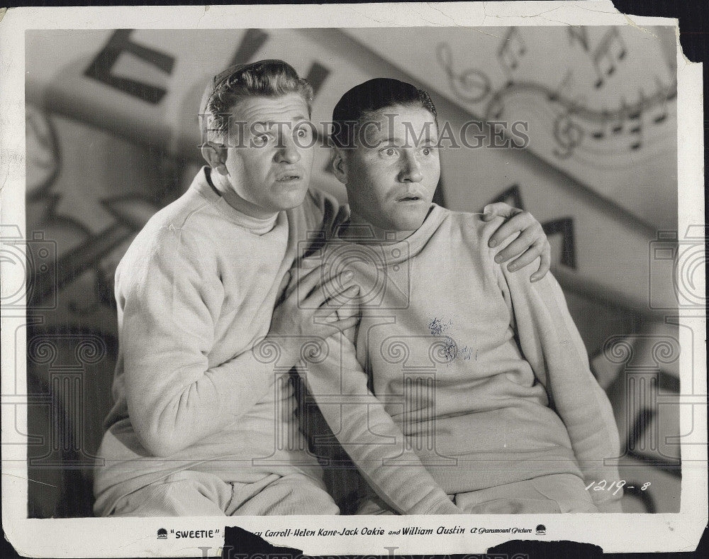 1929 Press Photo Actor Jack Oakie and Stuart Erwin in &quot;Sweetie&quot; - Historic Images