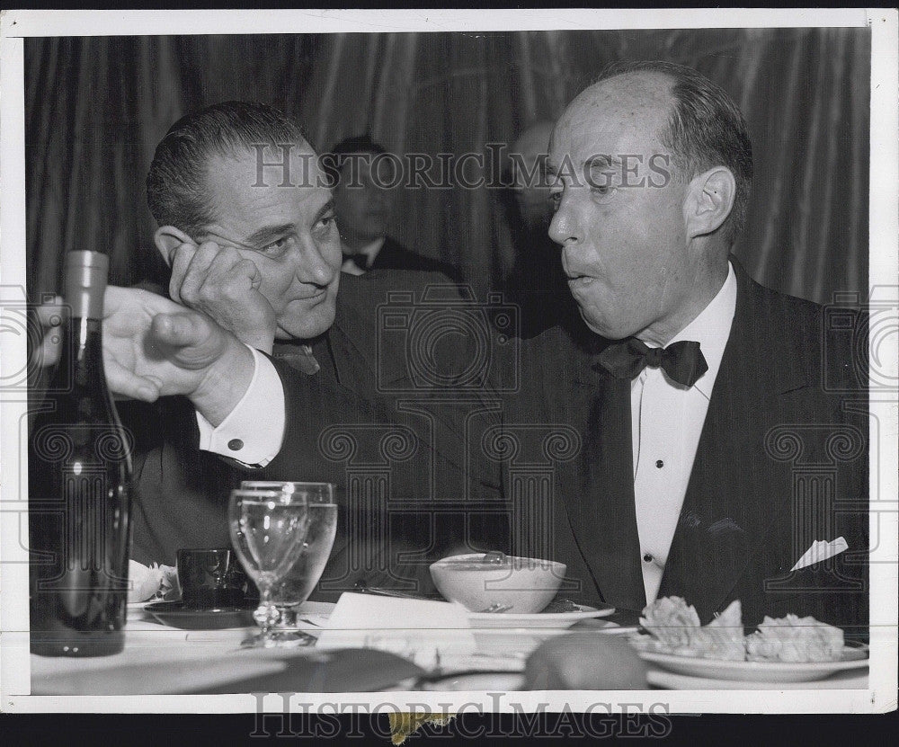 1954 Press Photo Illinois Governor Adlai Stevenson, Lyndon B. Johnson - Historic Images