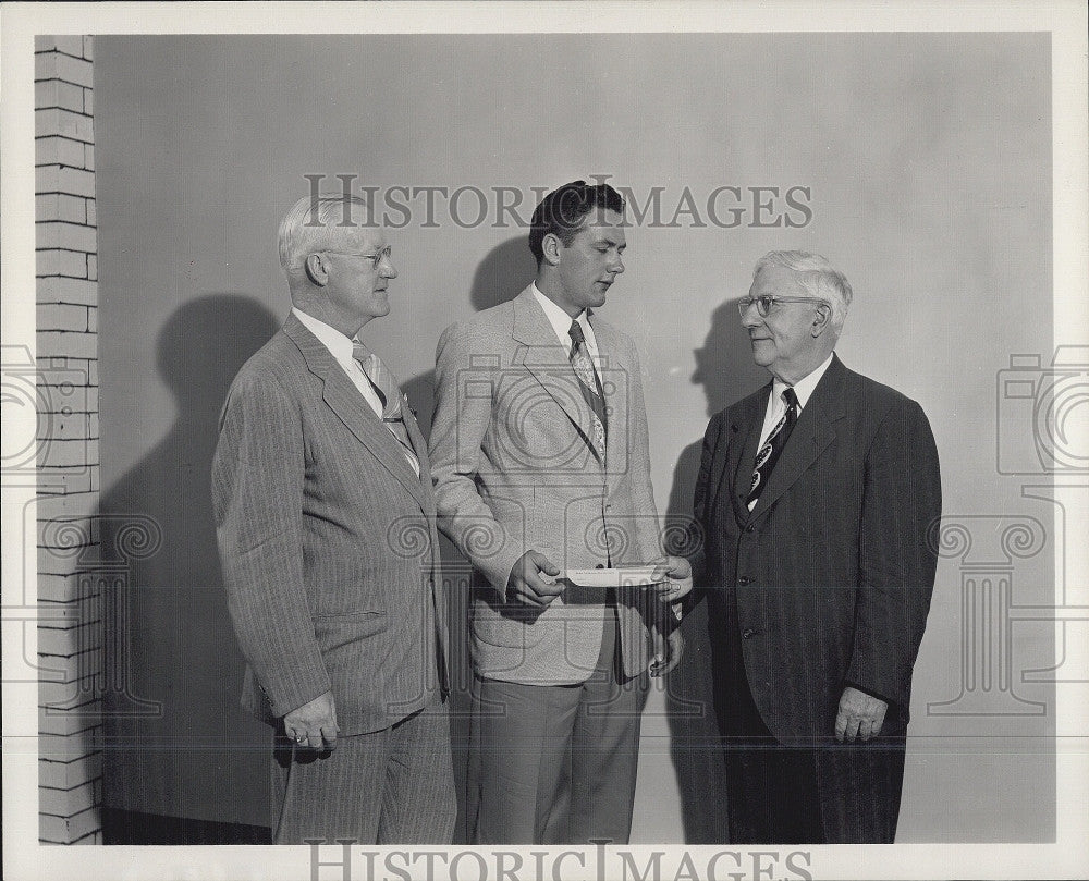 1951 Press Photo Robert J. Driscoll Being Awarded Babe Ruth Scholarship - Historic Images