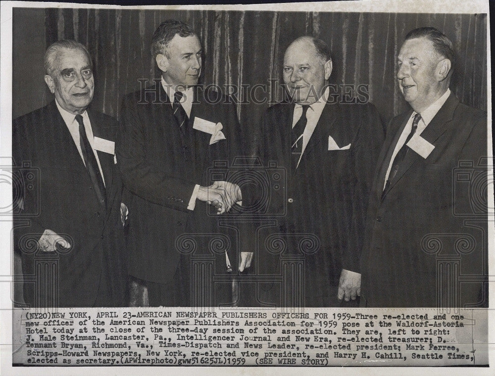 1959 Press Photo JH Steinman,DT Bryan,M Ferree &amp; HH Cahill, publishers - Historic Images