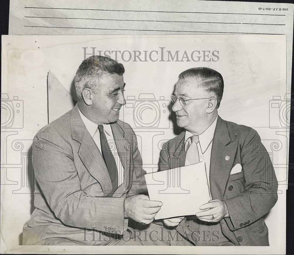 1949 Press Photo Commissioner Clement D. Stefanilo, Henry Selvitella - Historic Images