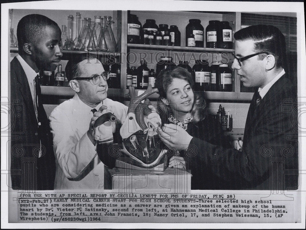 1964 Press Photo Dr Victor Satinsky John Francis Nancy Oriol Stephen Weissman - Historic Images