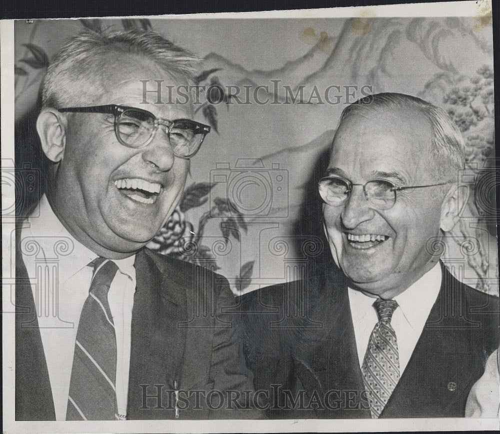 1956 Press Photo E.E. Schattschnieder, President Harry S. Truman - Historic Images