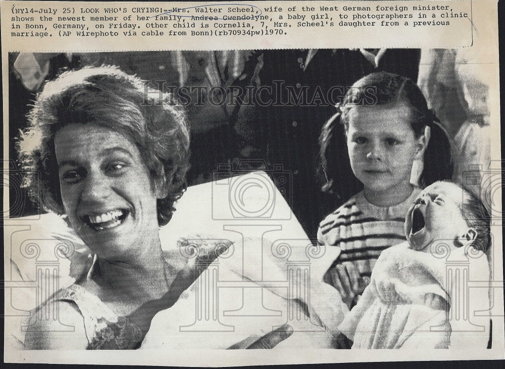 1970 Press Photo Wife of German Foreign Minister Walter Scheel Gives Birth - Historic Images