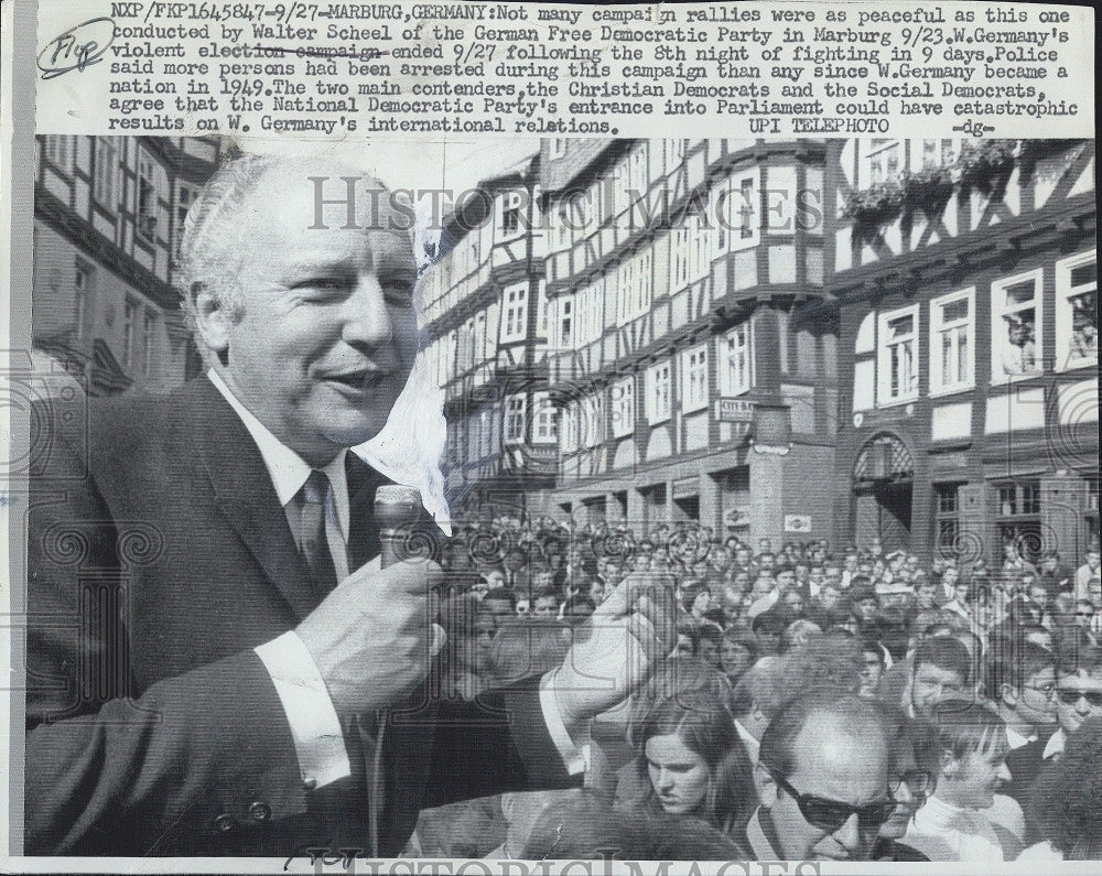 1969 Press Photo Walter Scheel German Free Democratic Party - Historic Images